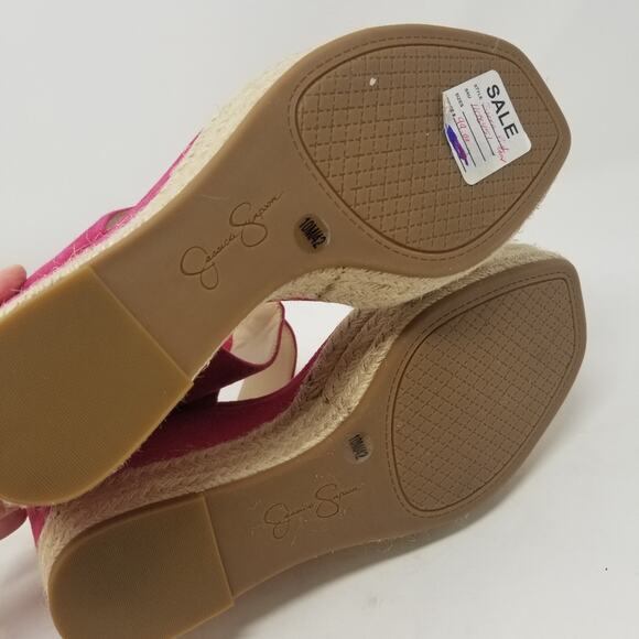 Jessica Simpson New Pink Suede Leather Wedges NWT Size 10 - Picture 2 of 10